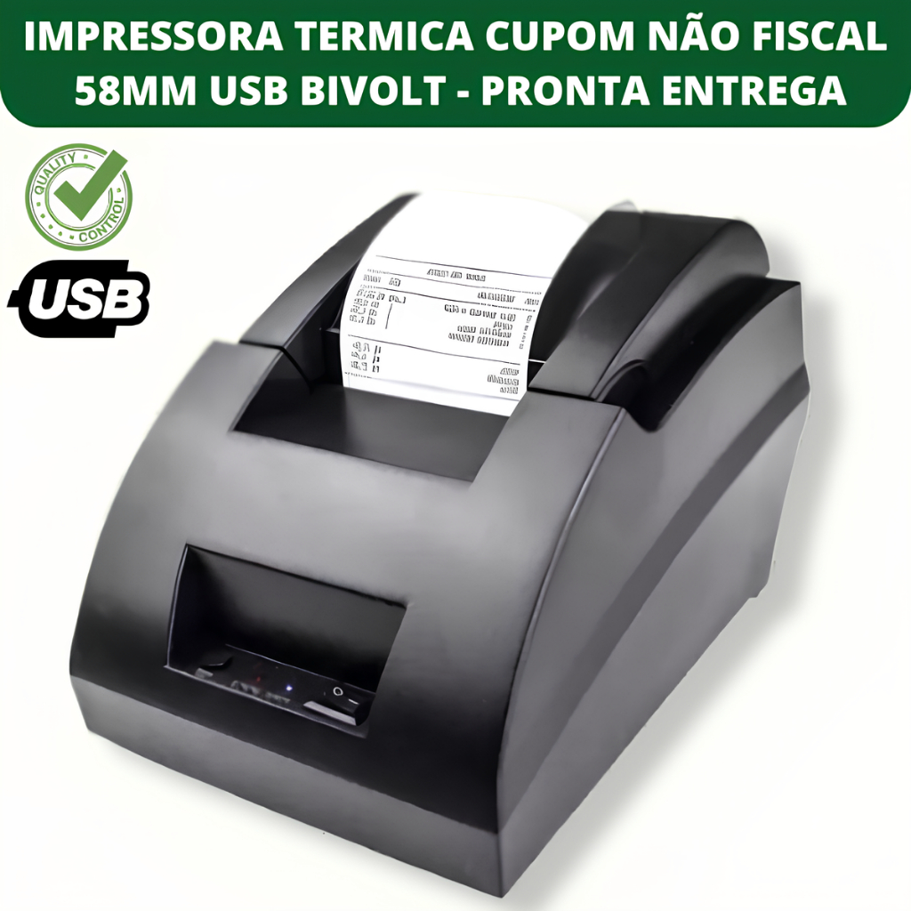 Impressora Termica Cupom Nao Fiscal 58mm Pc Bivolt - Pronta entrega ...