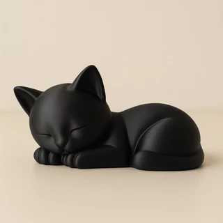 Gato Decorativo 3D em PETG 15x8,5cm – Escultura Minimalista para Casa, Sala e Quarto
