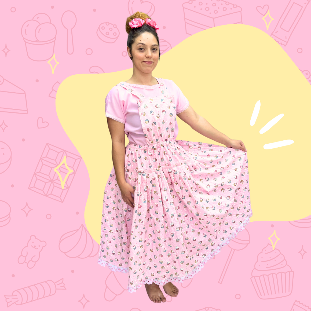 Roupa De Erê Jardineira Feminina Umbanda Candomblé
