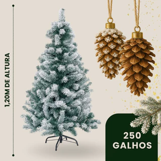 Árvore De Natal Pinheiro Com Neve Realista Luxo Cheia