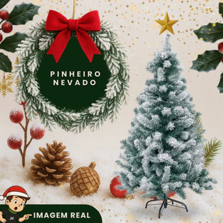 Árvore De Natal Pinheiro Com Neve Realista Luxo Cheia