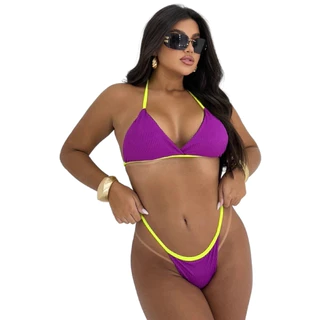 Biquini Canelado Conjunto de Fita para Marquinha em Oferta na Shopee