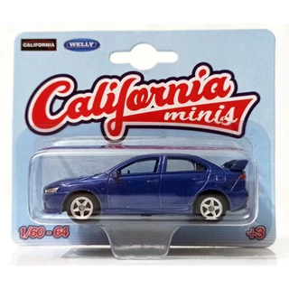 Miniatura Mitsubishi Lancer Evolution Escala 1/64 Welly Série Coleção California Minis