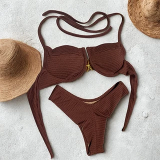 Biquíni Feminino Meia Taça tem Bojo, Aro Calcinha Asa Delta Fio Duplo moda praia lançamento verão em Oferta na Shopee