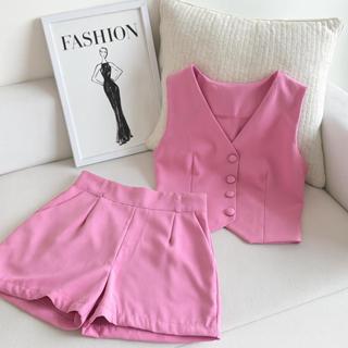 Conjunto Feminino Alfaiataria Luxo - Colete e Short Elegante