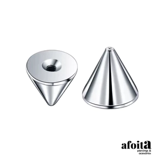 Kit Topo Spike para piercing em Aço Cirúrgico Prateado