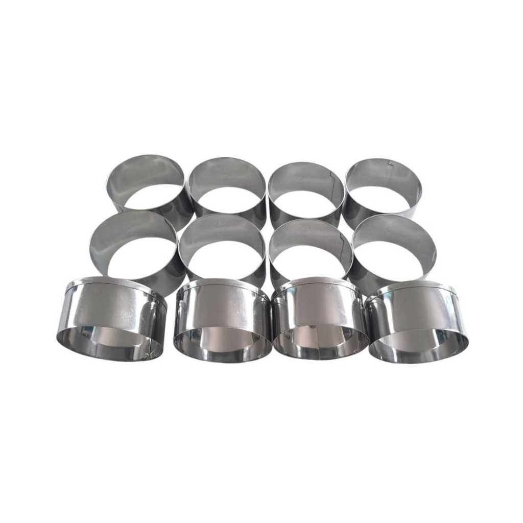 Kit Aro Cortador Redondo 5x4cm 12 Peças Inox Roldan