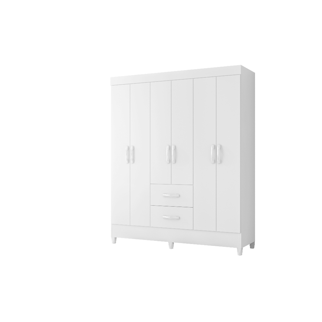 Guarda Roupa Casal 6 Portas 2 Gavetas Planejado Maleiro Moderno ...