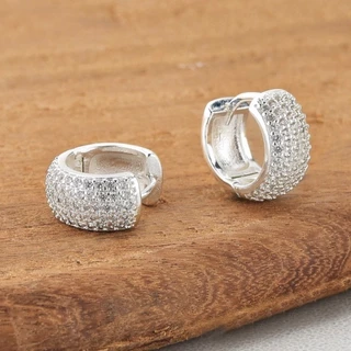 Brinco Masculino Argola Neymar Prata Cravejado Zirconia Banhado a ouro Branco em Oferta na Shopee