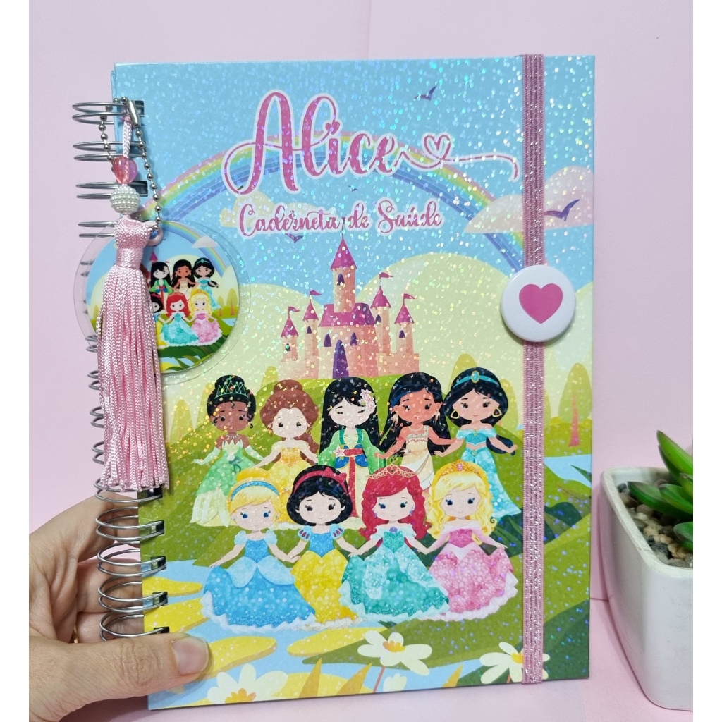 Caderneta de Saúde/Vacinação Personalizada - Menina/Princesas | Shopee ...