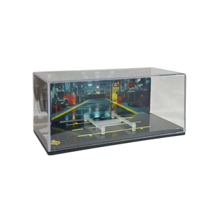 Expositor Acrílico 1:43 com Cenário de Oficina - Ideal para Carros de Corrida - The King Of Boxes