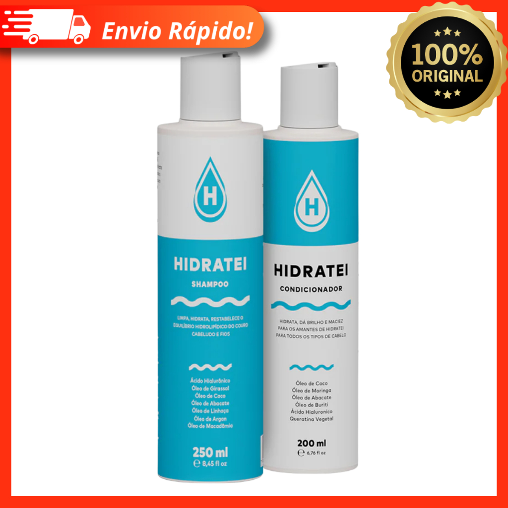 Kit Hidratei Shampoo 250ml e Condicionador 200ml - Hidrata e Limpa na ...