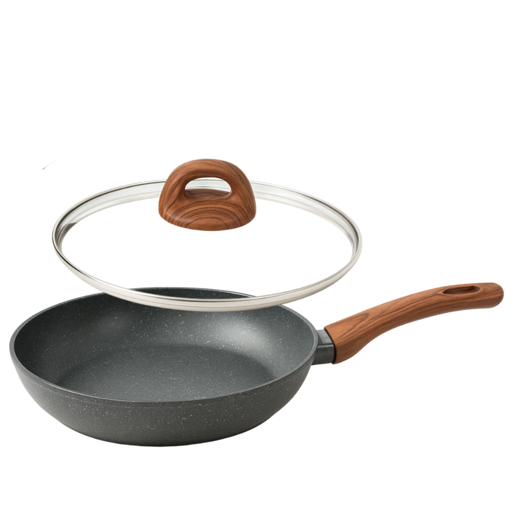 Panela Frigideira Antiaderente Cerâmica 24cm Frita Sem Óleo Com Tampa ...