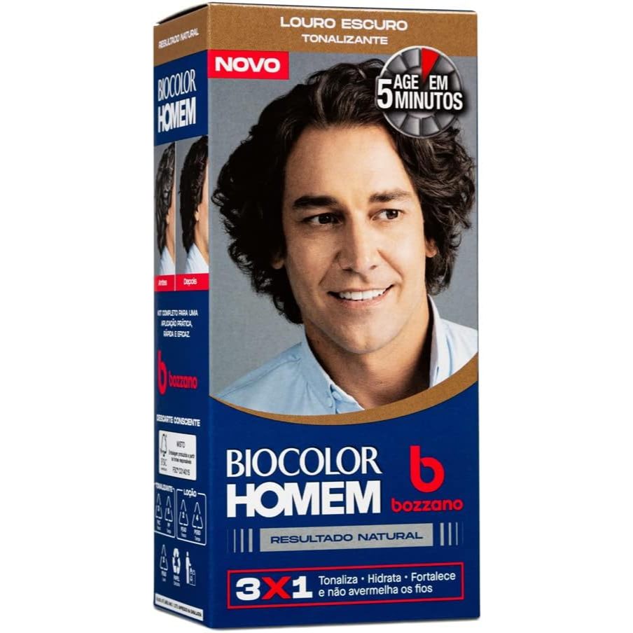 Tinta De Cabelo Bozzano Biocolor Homem Louro Escuro | Shopee Brasil