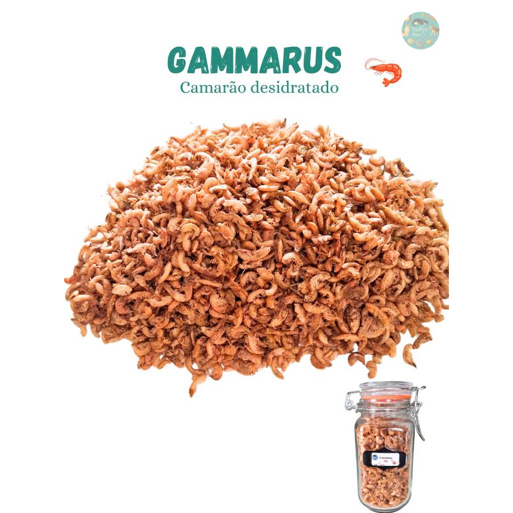 Gammarus desidratato, petisco proteina para roedores, hamster, gerbil ...