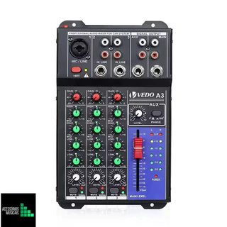 VEDO 3-Channel Professional Portable Sound Mixer Console Entrada de computador 48v Power Número do modelo Certificação