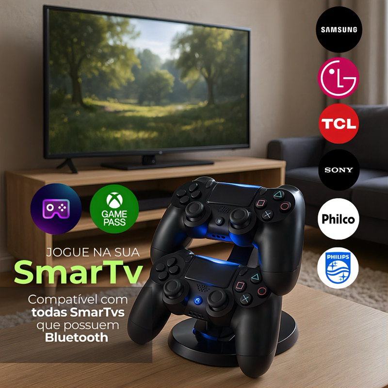 Controles Sem Fio e Carregador Para TV Samsung LG TCL Controle Xbox ...