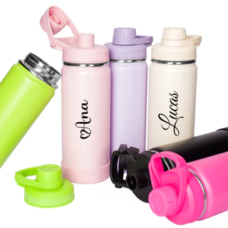 Garrafa Térmica Água Personalizada Com Nome 550/350ml Alça Esportiva Protetor