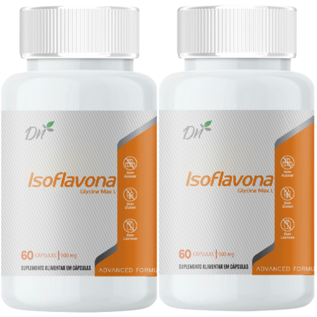 Isoflavona Kit C/ 2 Unidades 500mg 100 Cápsulas Denature - Menopausa ...