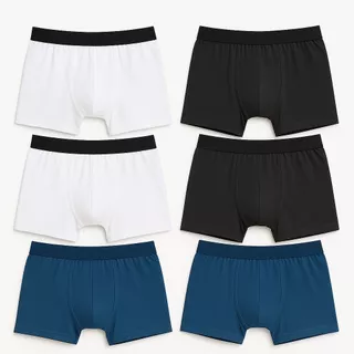 Kit 6 Cuecas Boxer Algodão Masculina – Elástico Reforçado e Tecido Respirável