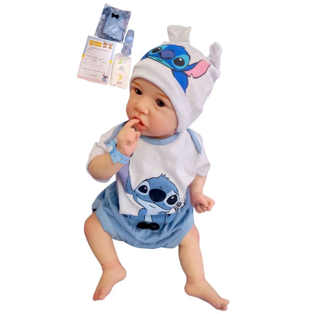 Bebe reborn stitch corpo inteiro de vinil siliconado | Shopee Brasil
