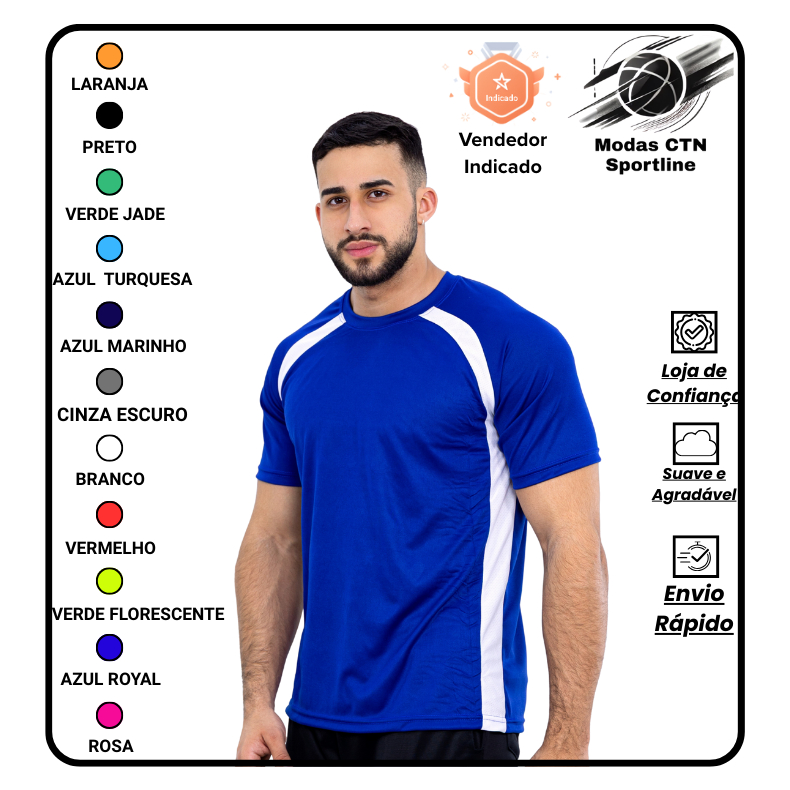 Promoção Camiseta Dry Fit Masculina Lisa - Casual Treino Academia Esportes Exercícios Corrida