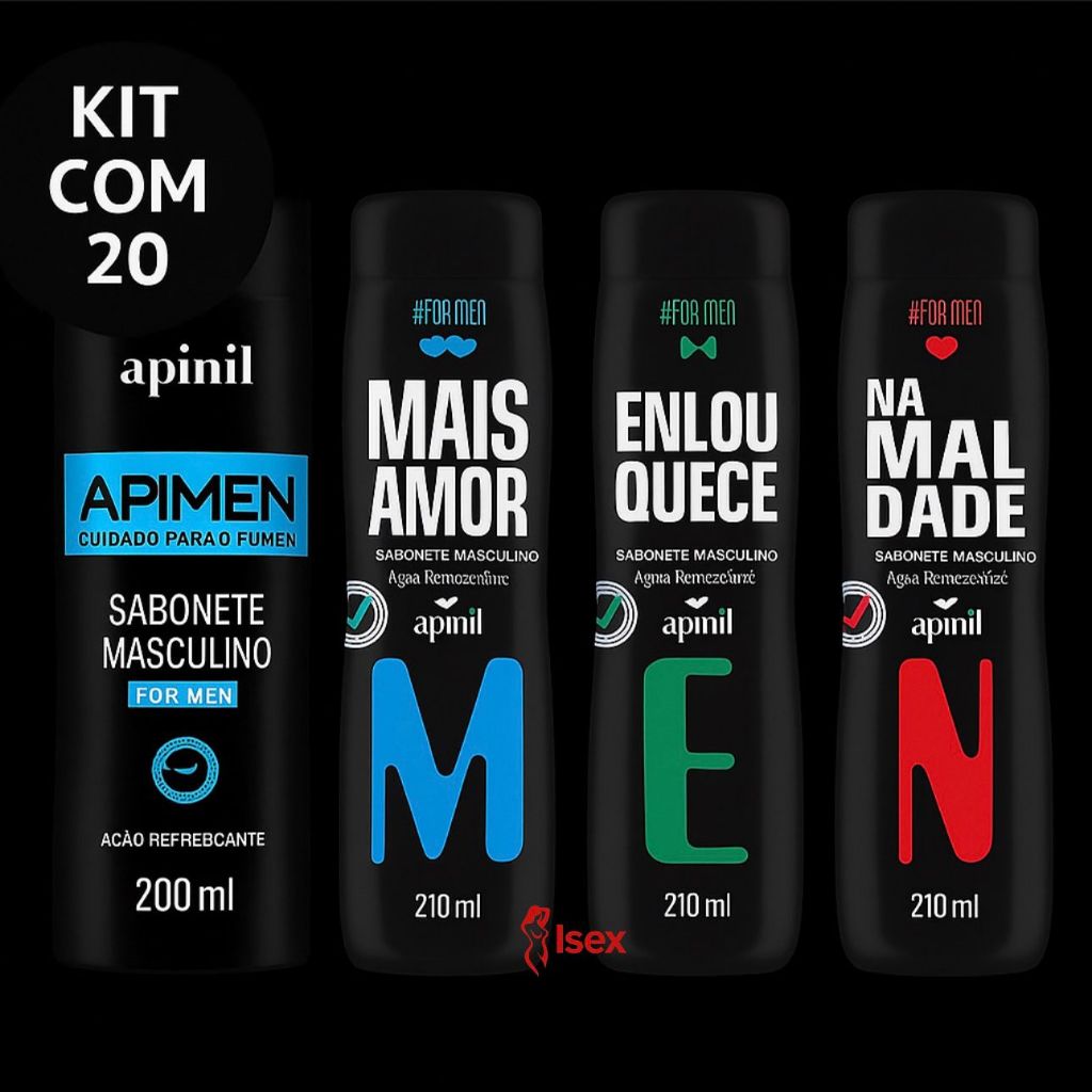 Kit com 20 Sabonete Intimo Masculino Apinil Sortidos - Atacado para ...