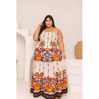 vestido floral longo plus size em Promoção na Shopee Brasil 2026