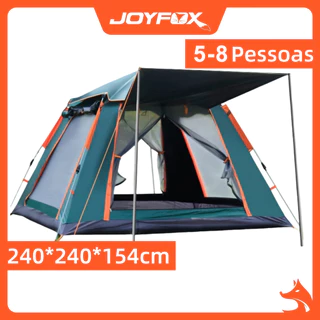 Barraca Camping Acampamento 4/5 Pessoas Grande Varanda 240* 240*154cm JOYFOX em Oferta na Shopee