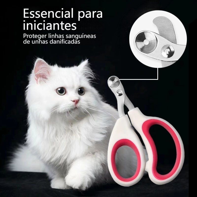 Cortador de Unhas para Gatos com Ponta Arredondada Aço Inoxidável e ...