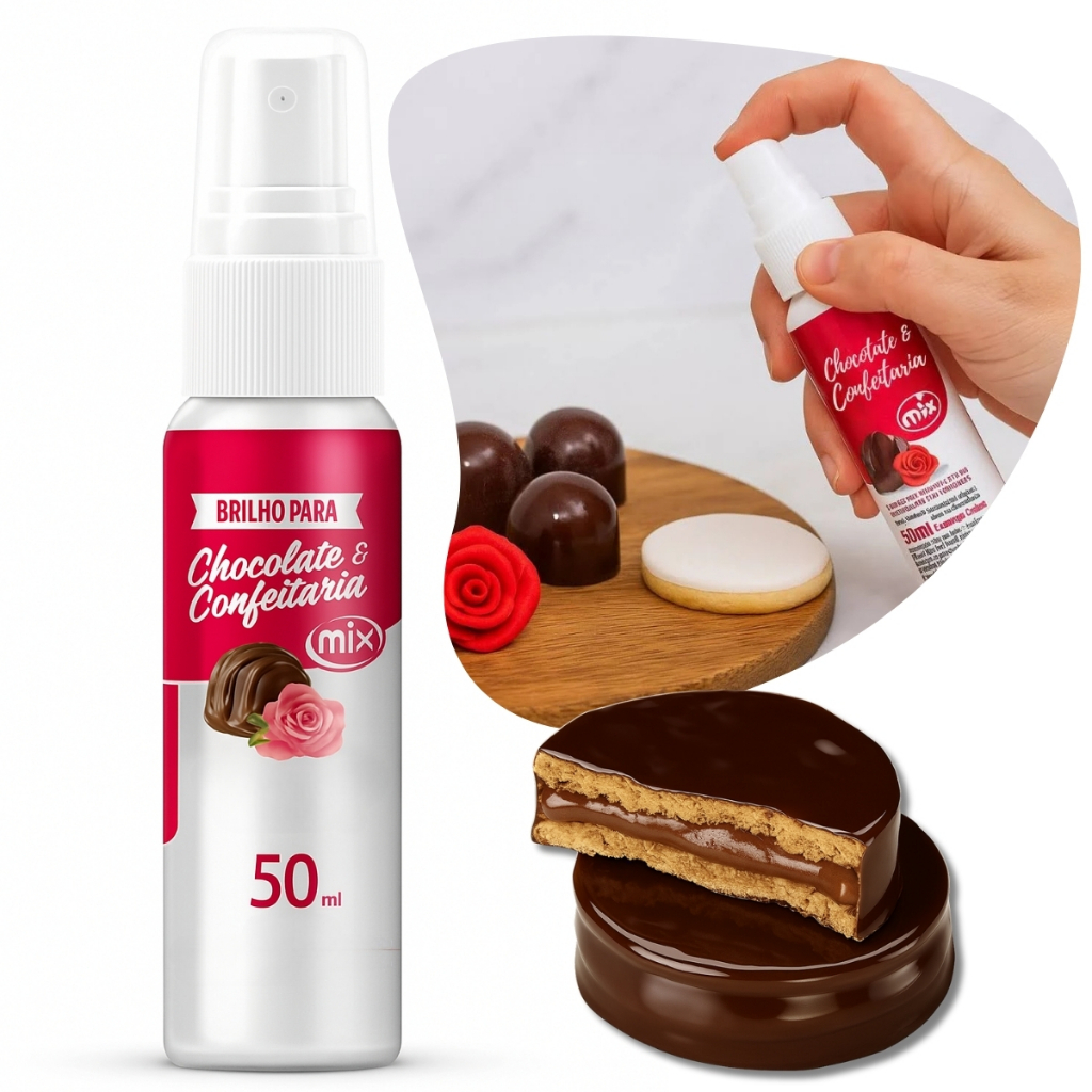 Spray Brilho Para Chocolate e Confeitaria 50ml Mix | Profissional Doces ...