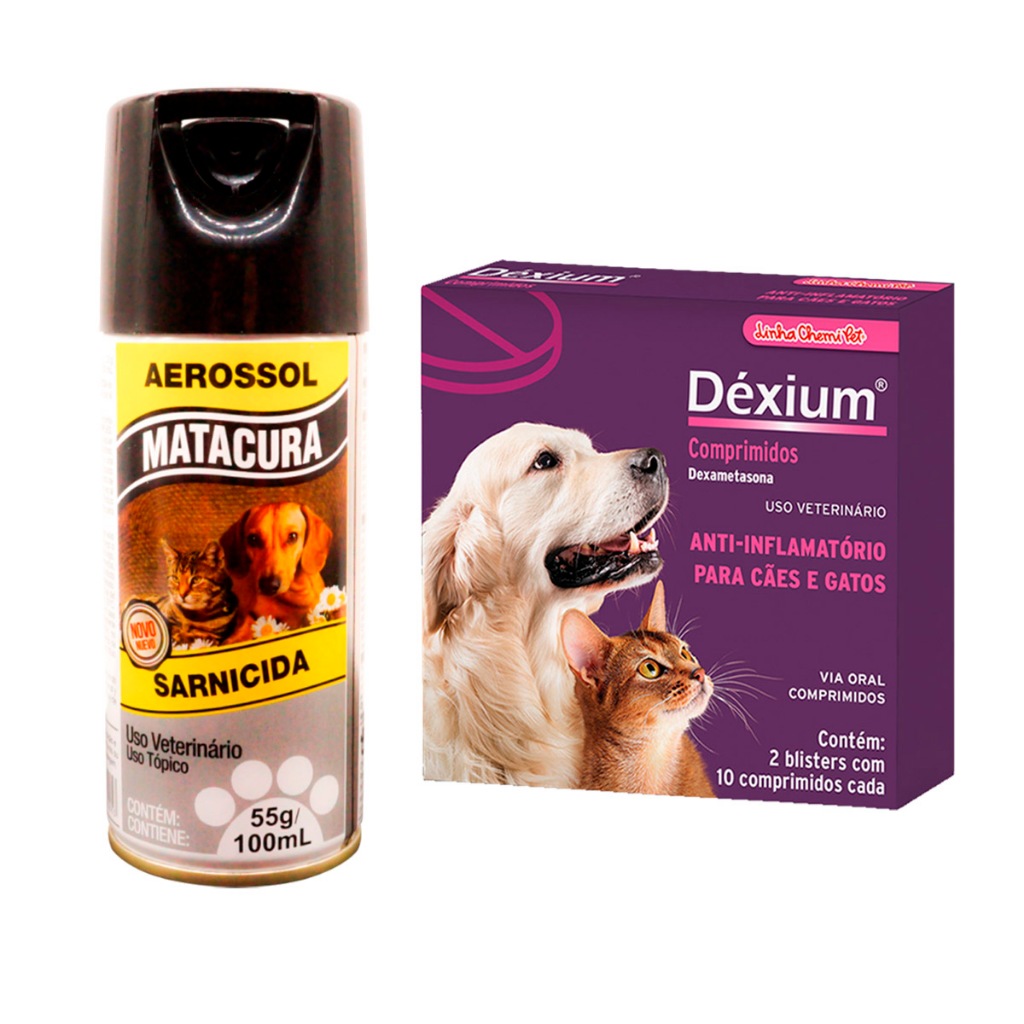 Spray Matacura + Dexium Comprimido - Medicamento Sarnas Dermatite ...