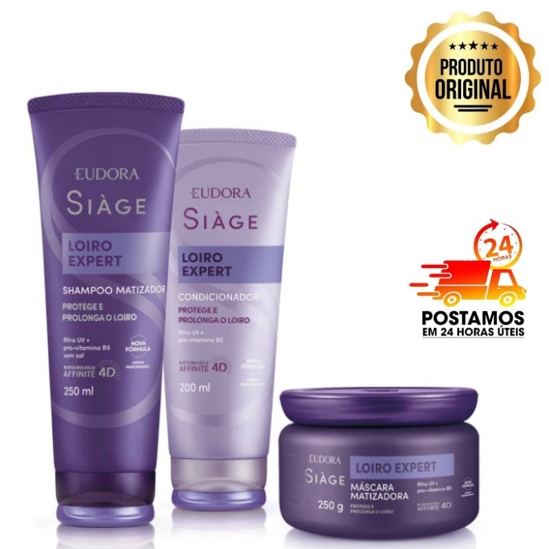 Combo Siàge Loiro Expert: Shampoo 250ml + Máscara 250g + Condicionador ...