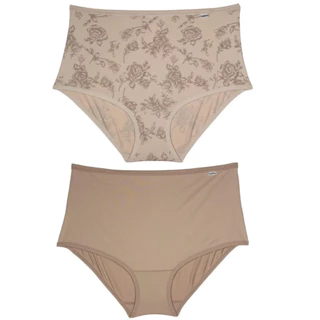 Del Rio Kit 2 Calcinhas Altas Largas Microfibra Estampado Liso Porcelana Tamanho P M G GG em Oferta na Shopee