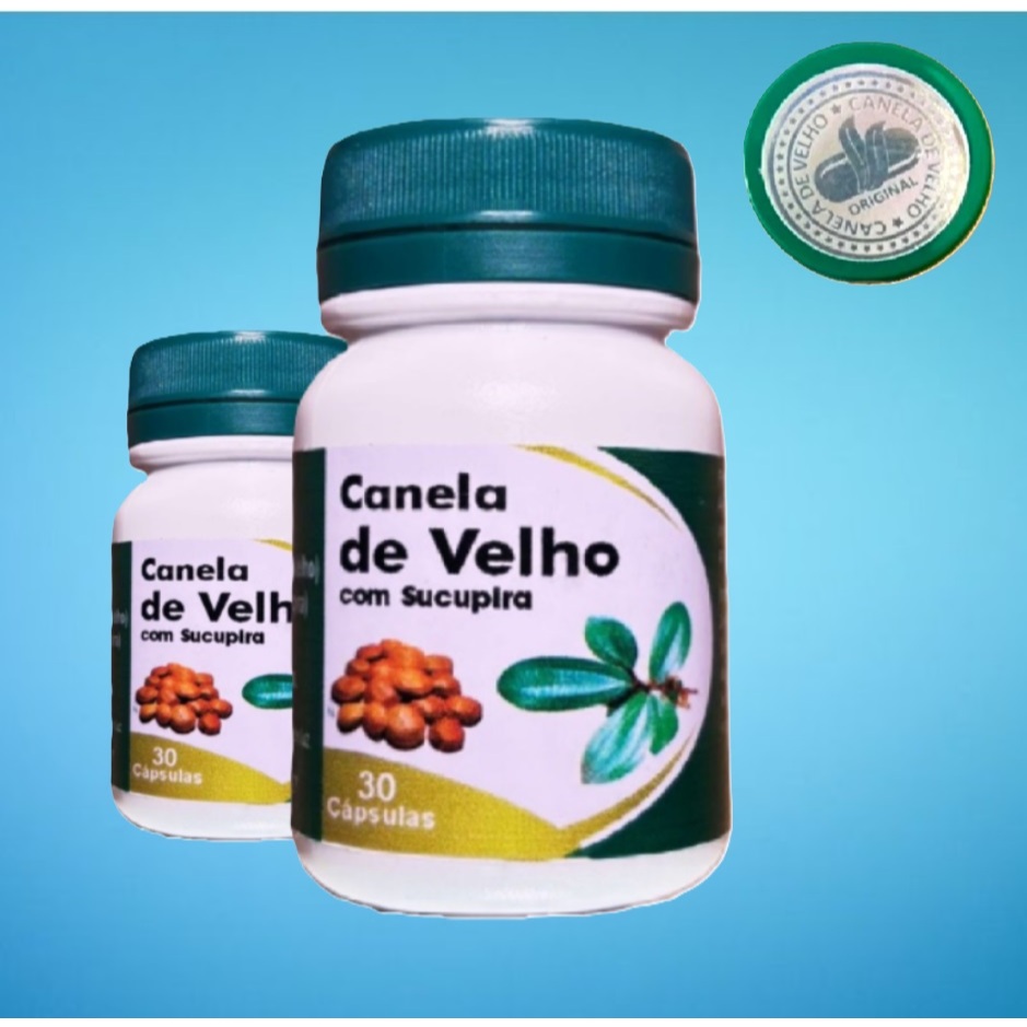 Canela de Velho 100% Natural Original kit 2 potes com 30 capsulas ...