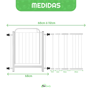 Portão Grade para Cachorro Pet Bebê porta de 68cm a 112cm Portãozinho com Extensor de Pressão Parede em Oferta na Shopee