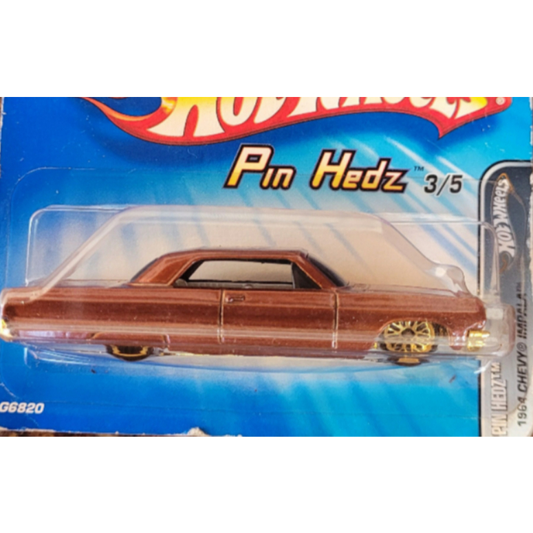 Hot Wheels - 1964 Chevy Impala Marrom - Pin Hedz 2005 (Lacrado