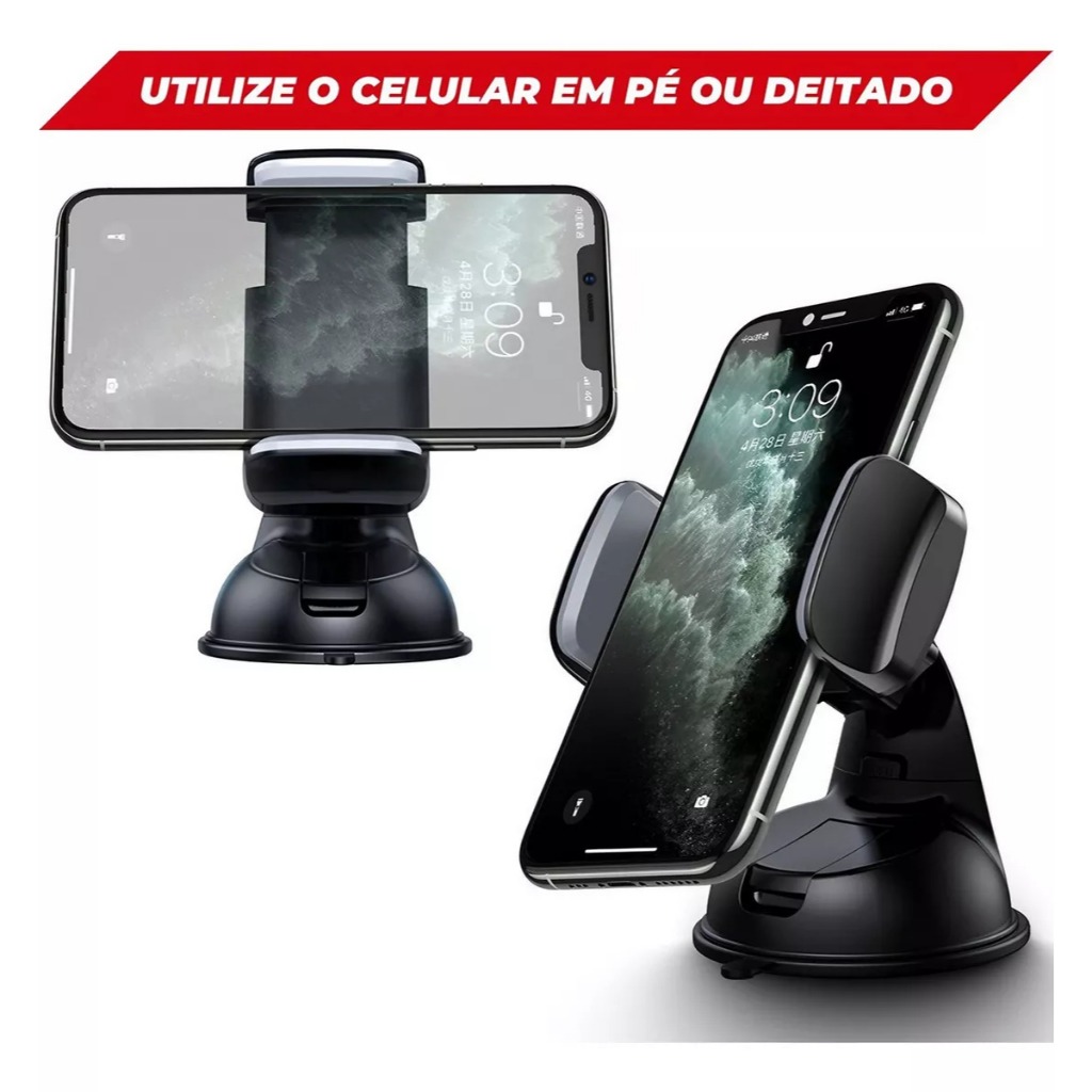 Suporte Celular Veicular Carro Ventosa Gruda Painel 2 em 1 | Shopee Brasil