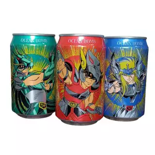 Refrigerante Ocean Bomb Cavaleiros do Zodíaco 330ml Shiryu, Seiya ou Hyoga