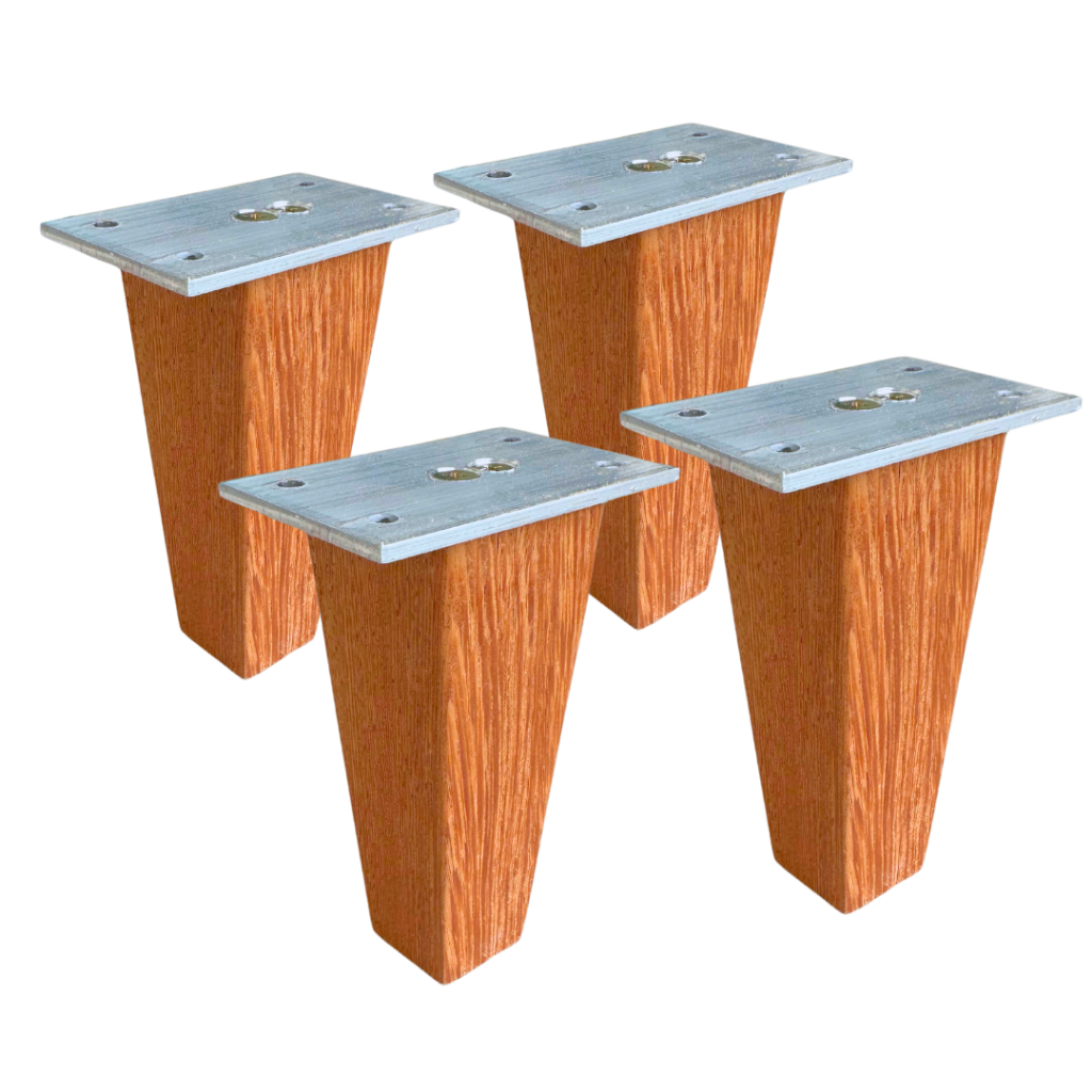 Kit 4 un 11cm Pé Trapézio Rústico Para Rack Madeira Maciça 300kg ...