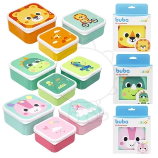 Kit 3 potes Buba Bubazoo Kit 3 potinhos lanceira lanche infantil potinho buba em Oferta na Shopee
