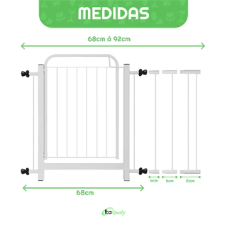 Portão Grade Cachorro Pet Bebê porta 68cm a 92cm Cerquinha Portãozinho Extensor Reforçado Segurança em Oferta na Shopee
