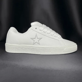 Tenis Branco Star-XL Couro Skate Masculino Feminino Lançamento StreetWear