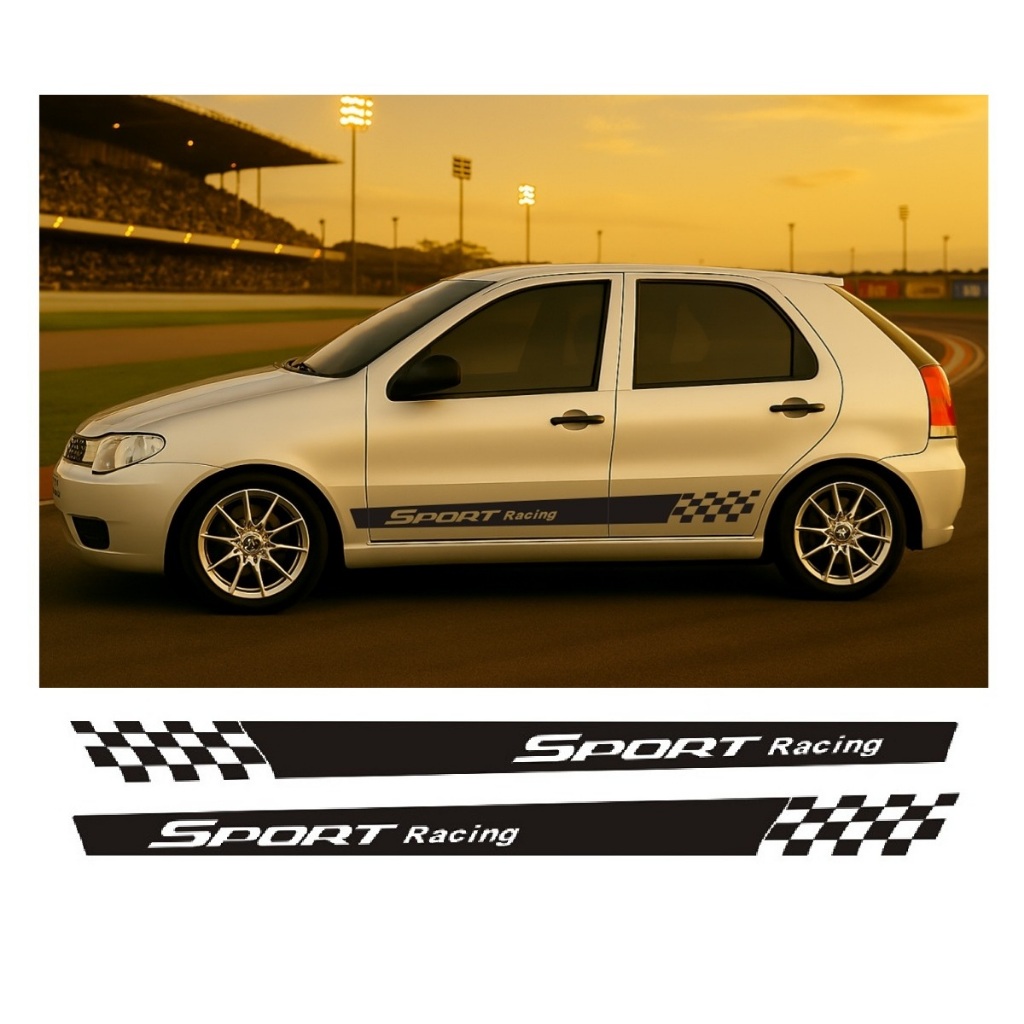 Faixa Lateral para Fiat Pálio até G4 Adesivo Sport Racing Tuning ...