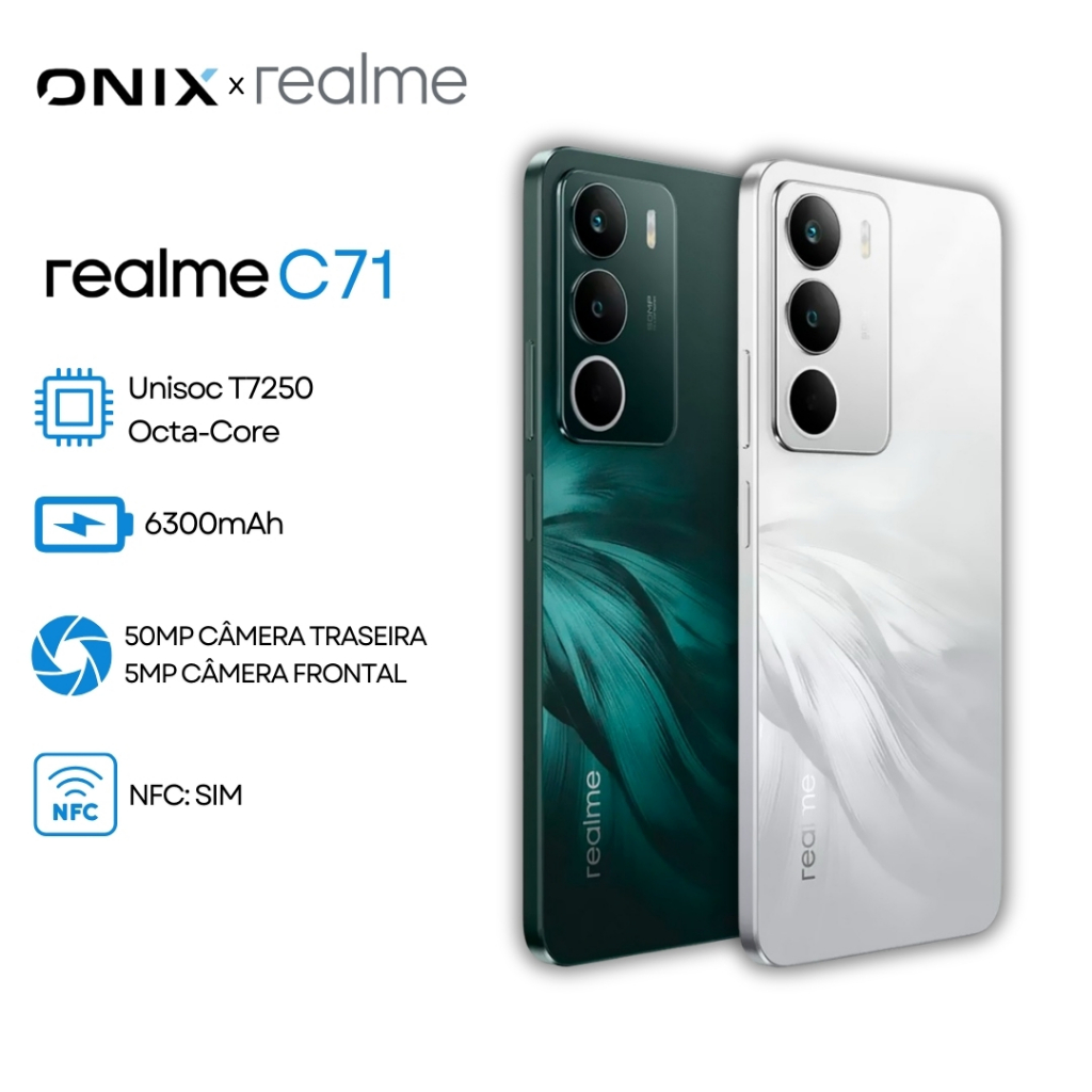Realme C71 4G NFC Global | Bateria 6300mAh 45W, Tela 6,67