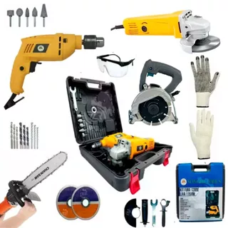 Kit 4Em1 Furadeira 850W + Esmerilhadeira + Adaptador Motosserra + Serra Mármore 1400W ENVIO IMEDIATO em Oferta na Shopee