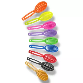 Kit C/10 Escova Oval Colorida e Portátil – Desembaraça Cabelos Secos Molhados Liso Cacheado Ondulado
