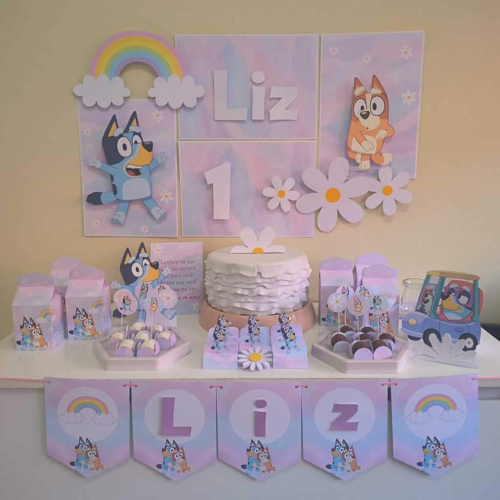 Kit Festa Bluei e Bingo Menina Personalizado | Só Bolinho 50 itens ...