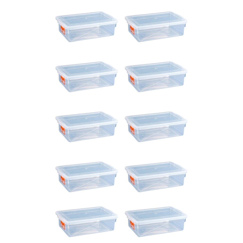 Kit 10 Caixas Plásticas De 5l Multiuso Organizadoras De Casa