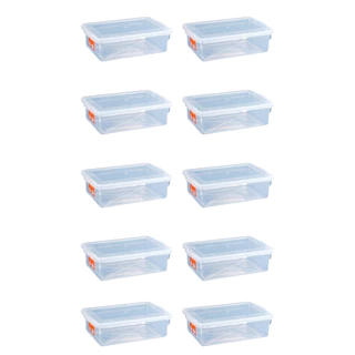 Kit 10 Caixas Plásticas De 5l Multiuso Organizadoras De Casa
